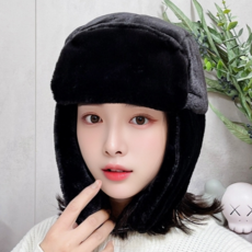 크크섬 겨울 야외스포츠 귀달이비니 여자 남자 숏비니 귀도리 방한 커플 니트비니 털모자 상품 이미지