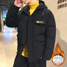 남성오버핏코트 패딩 옷겨울 두꺼운 보온 모자달린 남성오피스룩