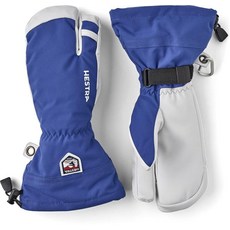 Hestra Army Leather Heli 스키 장갑 - 스키 스노우보드 및 등산용 클래식 3손가락 스노우 장갑 그레이 6, Royal Blue