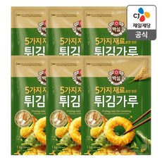 백설 자연재료 튀김가루, 1kg, 6개