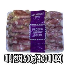 다인 냉동 미니 한치 500g (약 30미) 한치숙회 물회 손질 베이비 통한치, 1개