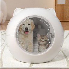 강아지 건조기 펫드라이룸 샤워 중소형 애완 개털, 스탠다드 실버, 1개