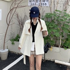 삼 목 자 자체 제작 올 가을 중장 형 브 리 티 시 스타일 트 렌치 코트 여성복 작은 키 코트 코트