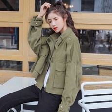 오버핏 크롭 숏 여자 야상 자켓 가을 여성 점퍼