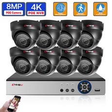 영어 설명서 HD 4K 소니 CCTV 영상 감시 키트 8CH POE NVR 3840*2160 8MP 야외 POE IP 카메라 H.265 보안 카메라 시스템 키트, 없다, 금 플러그, 8CH NVR 8pcs 캠, 1개 - nvr8ch