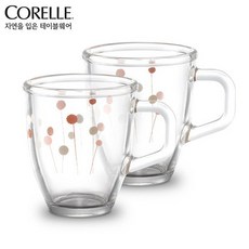 코렐 꽃솜 글라스 머그 2P 세트, 상세설명 참조, 없음