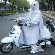 오토바이우비 스쿠터우비 배달 비옷, 블랙, 3XL, 1개