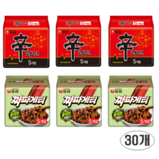 농심 신라면 5p x 2개 + 짜파게티 5p x 2개 세트, 30개