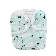 One Size Cloth Diaper Cover Snap With Double Gusset (Polar Bear), Polar Bear, One Fit All, 1개