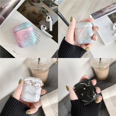 브로우주아 에어팟 구미 독창적 대리석 보호케이스 사과폰 삼대 이어폰 12 3P RO 하드 아케이스, KF1 대2대 화이트 오렌지색 대리석