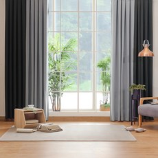 The Zari 掛勾式純色窗簾 2入組, Charcoal Gray
