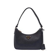 프라다 [빈티지] 블랙 카프스킨 사피아노 미니 숄더 여성 호보백 ..