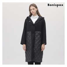 보니스팍스 보니스팍스 덕다운 퀼팅 배색 울혼방 롱 점퍼-MF93JP512