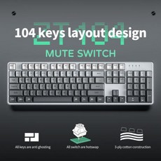 게이밍 키보드 독거미 기계식 FURYCUBE 가스켓 유선 USB 지지대 핫 스왑 LED 104 키 ZT104, 없음, 없음, 4) MUTE SWITCH