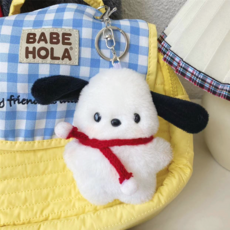 HPK016Jw 레드 목도리 볼터치 강아지 키링 큐티 퍼피 귀여운 멍멍이 키홀더 백참