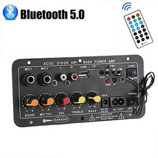 파워 앰프 보드 내장 블루투스 220V 12V 24V 8-12 인치 스피커 서브우퍼 범용 Aux Tf 카드 오디오 앰프 모, [02] US Plug, 02 US Plug