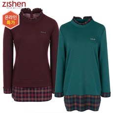 [2019 가을][지센]체크레이어드형 티셔츠-ZJCTS922