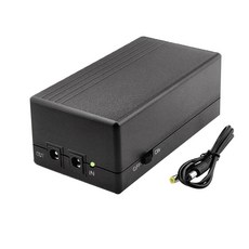 CCTV 및 와이파이 라우터용 미니 UPS 백업 배터리 비상 공급 12V 2A 전원 장치 12000Mah, 01 Black