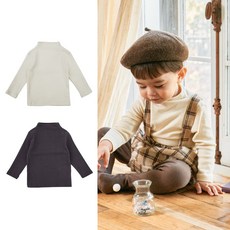 겨울 신생아 아기옷 베이비 티셔츠 목폴라 - 밀크반폴라
