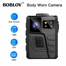 BOBLOV 바디 카메라 M852 128G 듀얼 스크린 GPS HD 1296P 나이트 비전 캠코더 DVR Micro Cam Police Mini Camera Dropship Camcorders, 01 32G