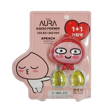 카카오방향제 차량용 어피치 페이스 4ml 2매입, 단품