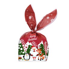 베리구즈 토끼모양 크리스마스 선물 포장봉투 (50매), 레드산타