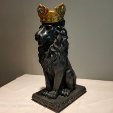 북유럽 부자 인테리어 황금 골드 행운을 주는 사자 말 황동 인테리어 소품 조각상 금사자 크리스탈 장식 조형물 조각상 대형 석고상 개업 선물 주식 부동산 청동 오브제 풍수 신축년, T