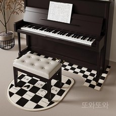 피아노전용매트 흡수 바닥 쿠션 소음 의자 스톨 미끄럼방지 카페트, 110x110cm, D. 검정