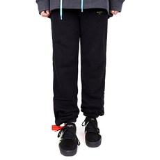 [Off White]오프화이트 19FW 블랙 아크릴 애로우 슬림 스웨트팬츠 OMCH020F19E300101060