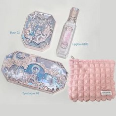 립스틱세트 Makeup Set Flower Knows Swan Ballet Series Six Color Eyeshadow Palette Embossed Blusher Shine, [07] 173