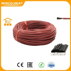 Minco Heat 50 미터 12K 바닥 난방 케이블 33ohm m 탄소 섬유 와이어 와이파이 스마트 온도 조절기, 1개