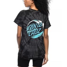 해외 여자 반팔티셔츠 Santa Cruz Wave Dot Black Tie Dye T-Shirt PROD1180003590