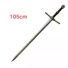 위쳐 롱소드 가검 양손 목검 할로윈 코스프레 소품 레이피어 중세검 PU 장난감 105cm, 1. White Wolf Sword, 1개