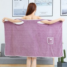 수지나 여성용 부드러운 수면 샤워가운, 1개, 퍼플