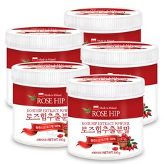 푸른들판 로즈힙 추출 분말 가루 100% 로즈힙티 차 추출물 ROSEHIP 열매 파우더, 160gx5통