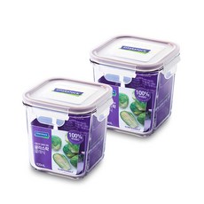 글라스락 퍼플에디션 정사각 도어포켓 밀폐용기 920ml, 2개, 01 (920ml)