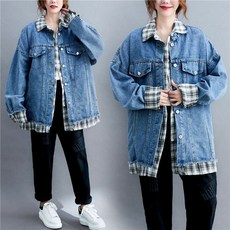 키큰여자코디 데님 스타일 청자켓 재킷 빅사이즈 감성