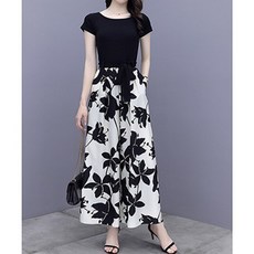 쉬폰티셔츠와이드팬츠세트