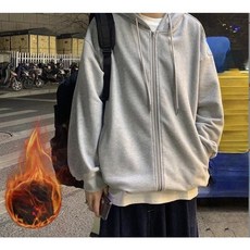 골드 프라임 남여공용 기모 오버핏 무지 후드집업 2 colors 겨울잠바 학생잠바
