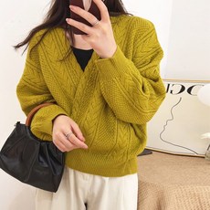 메이킹유 아우터 간절기 언발란스 꽈배기 루즈핏 H6118브리프가디건