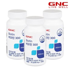 [GNC] 다중구성_비오틴 300 (100정) 100일분x3병_48092x3, 단품, 단품