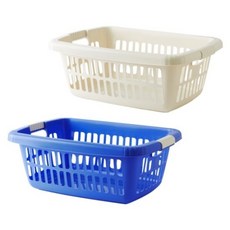 락앤락 똔따렐리 사각 빨래바스켓 40L_블루/베이지 TTL505, 상세설명 참조, 아이보리