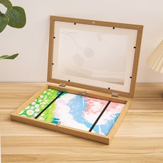 이지유 아이 그림 보관 100장 액자 벽걸이 키핑 아이방 꾸미기, 브라운, 1개 브라운, 100개