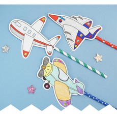 유치원 교통수단 연계활동 비행기 빨대 발사놀이 (5인용) 유아만들기