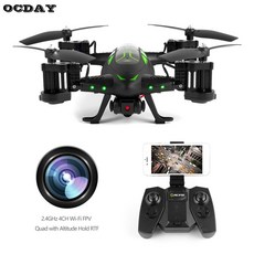 Ocday 미니 다기능 rc 드론 fy602 공기 도로 더블 rc 비행 자동차 hd 카메라 2.4g 6 축 4ch rc quadcopter 헬리콥터, 단일