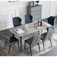 이탈리아 스타일 럭셔리 모던 인테리어 대리석 세라믹 식탁 테이블 4인 6인 8인, A 타입, 120X70X75