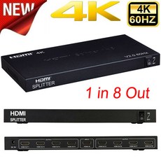 Desxz HDMI 2.0 분배기 HD 4K 1080P 어댑터 비디오 컨버터 스위치보드 PS4 PC DVD-TV 모니터용 1x2 1x4 또는 1x8, [03] With UK Plug, [03] 4K 60Hz 1X2