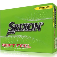 SRIXON Soft Feel高爾夫2層球, 亮黃色, 1盒, 12顆