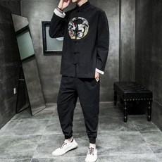 차이나 남성의류 린넨 엔틱 스윗 에스닉 남자 겨울 가을 면린넨 중국식 공연복 장루이 엘리슨 클래식 승복