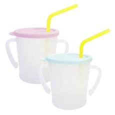아가프라 뉴매직빨대컵 2p, 연핑크+민트, 1세트, 300ml